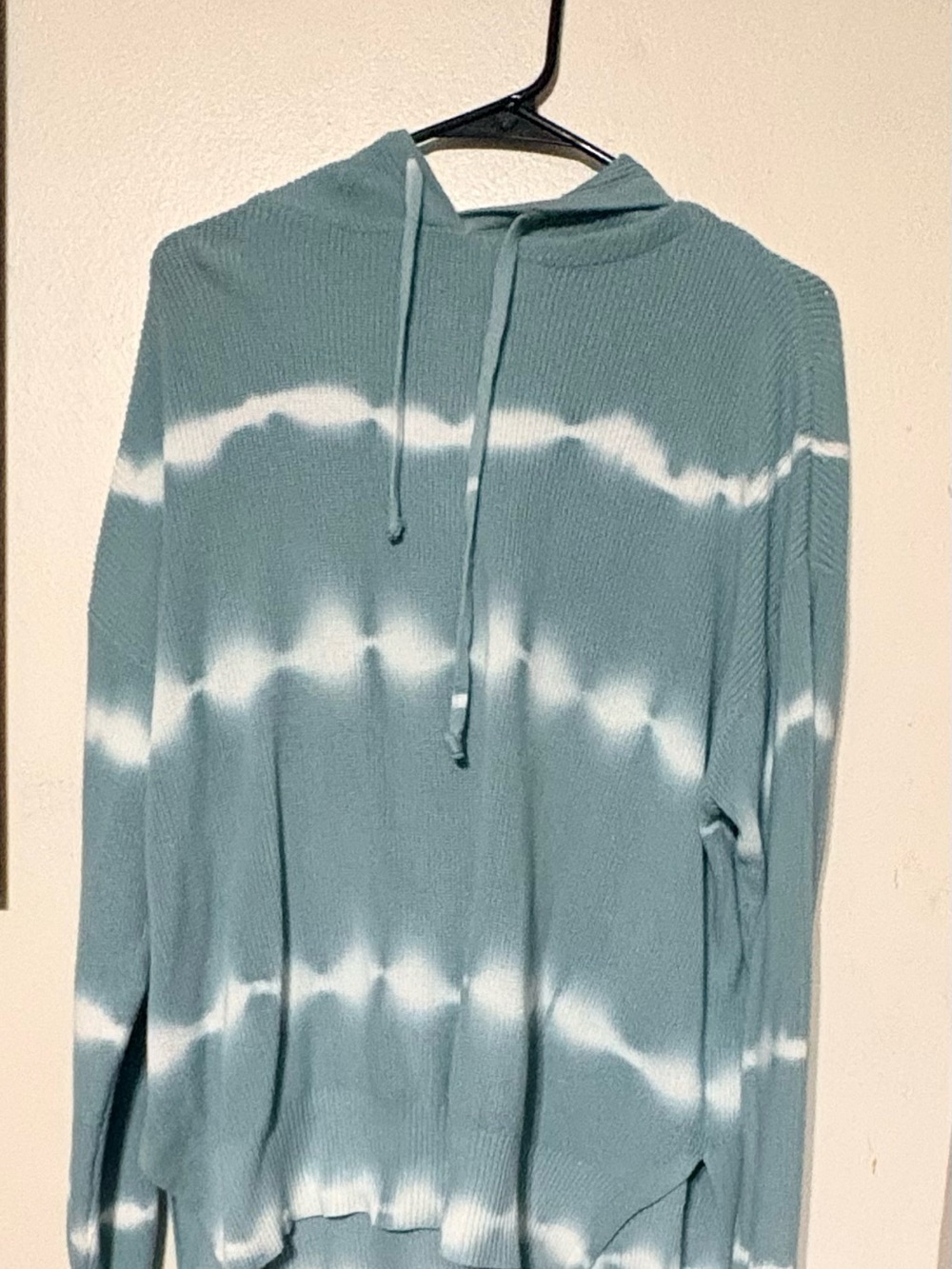 RD STYLE Light Aqua Ribbed Knit Hoodie
